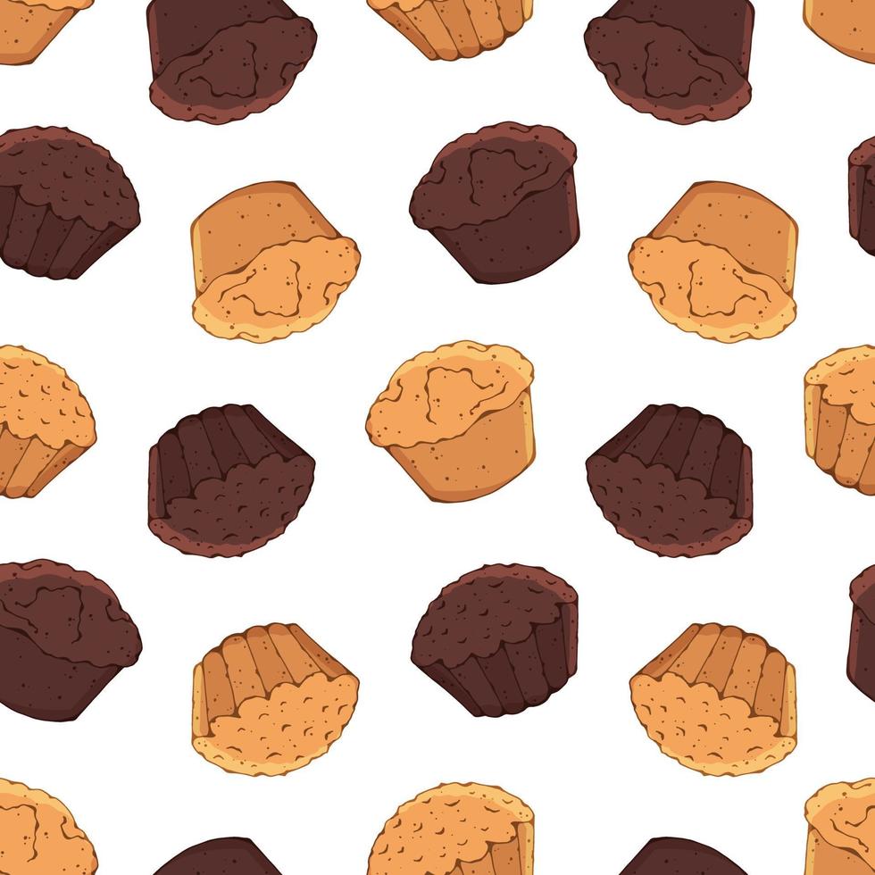 cupcake seamless pattern background vector