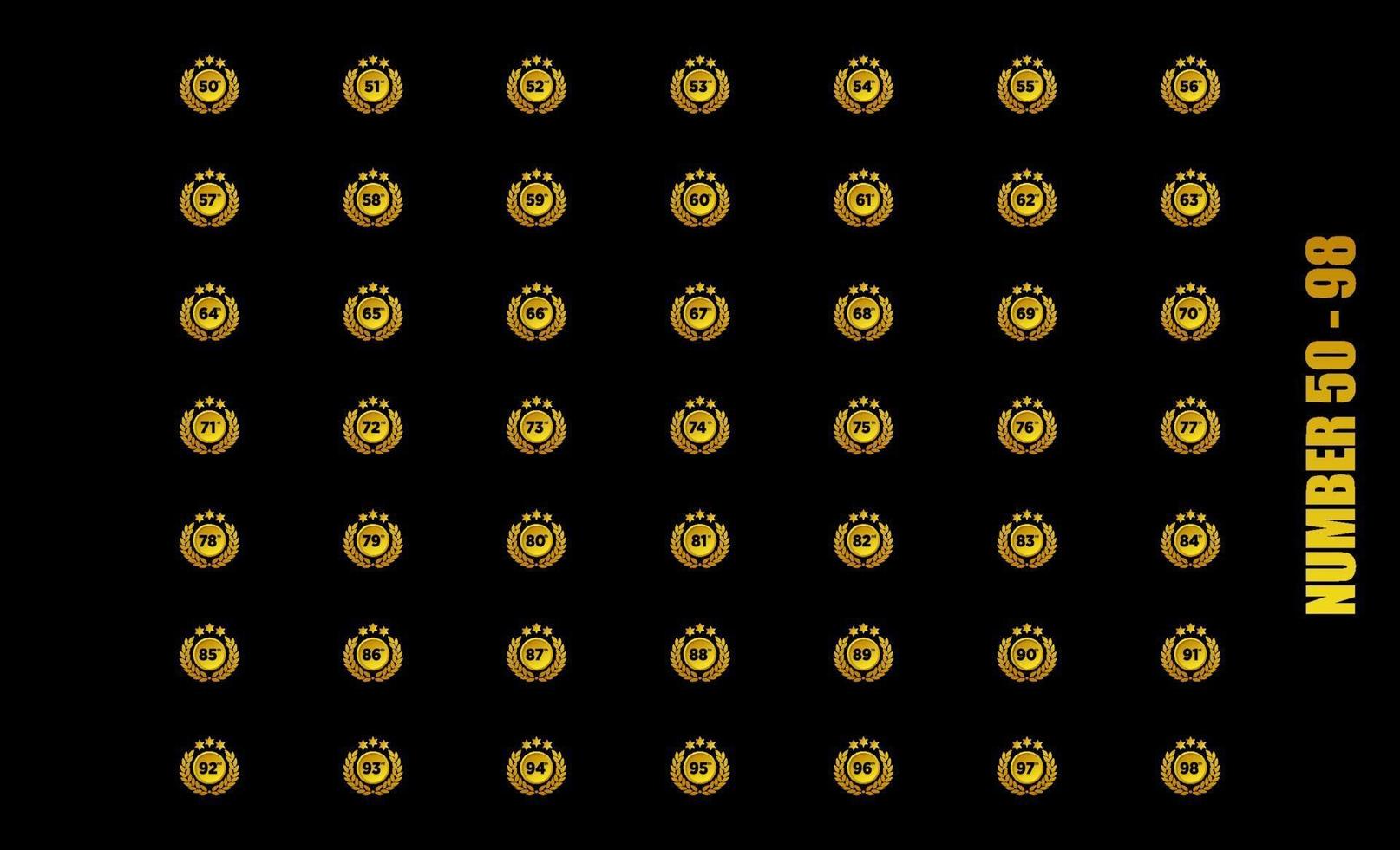 celebración del logotipo del aniversario de oro con estrella dorada y hoja circular vector