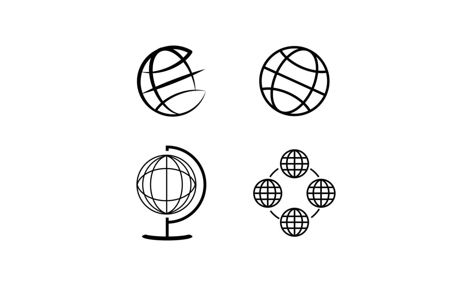 Globos de tierra aislados sobre fondo blanco. icono de planeta tierra plana. ilustración vectorial vector