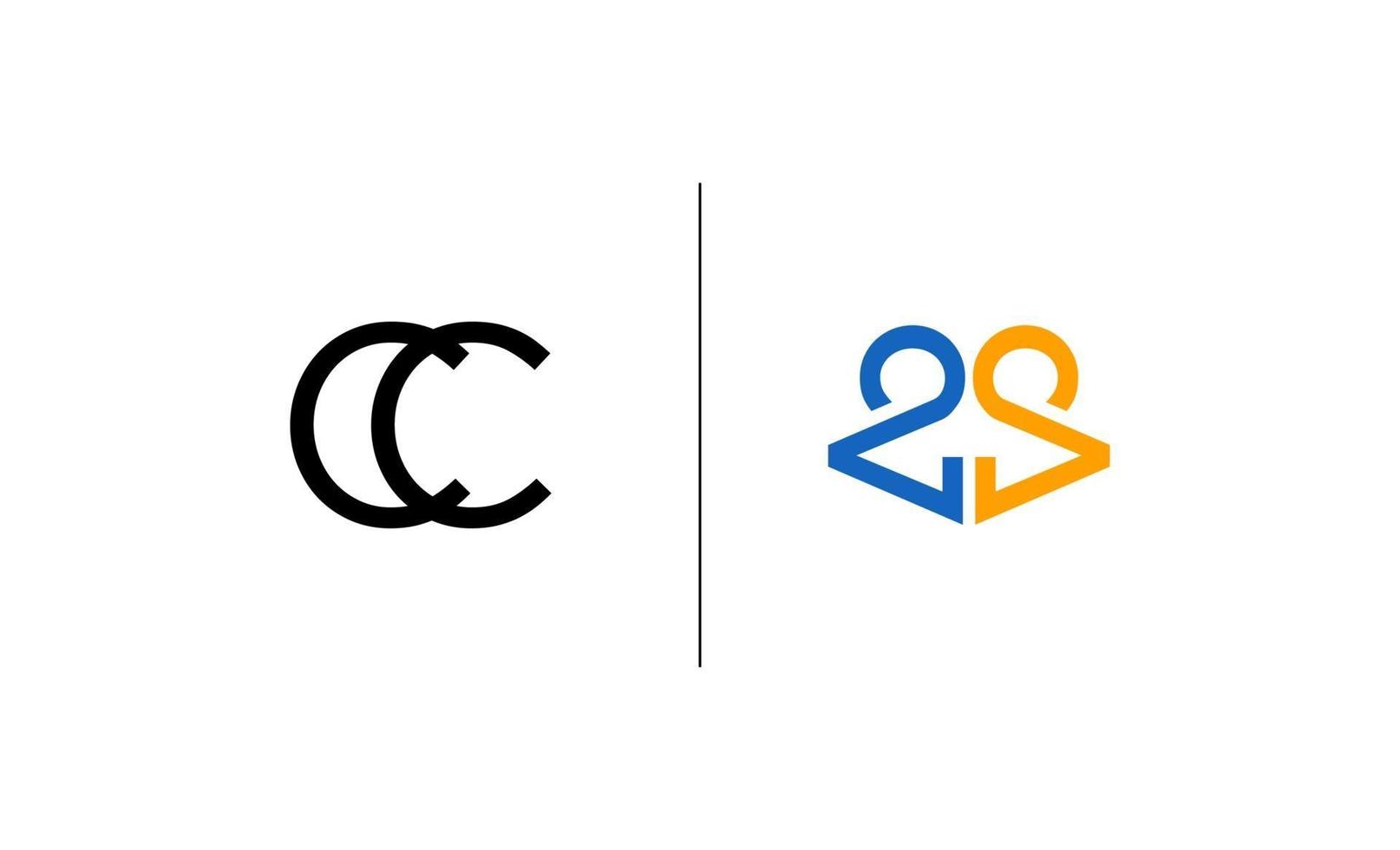 Initial CC logo design template vector