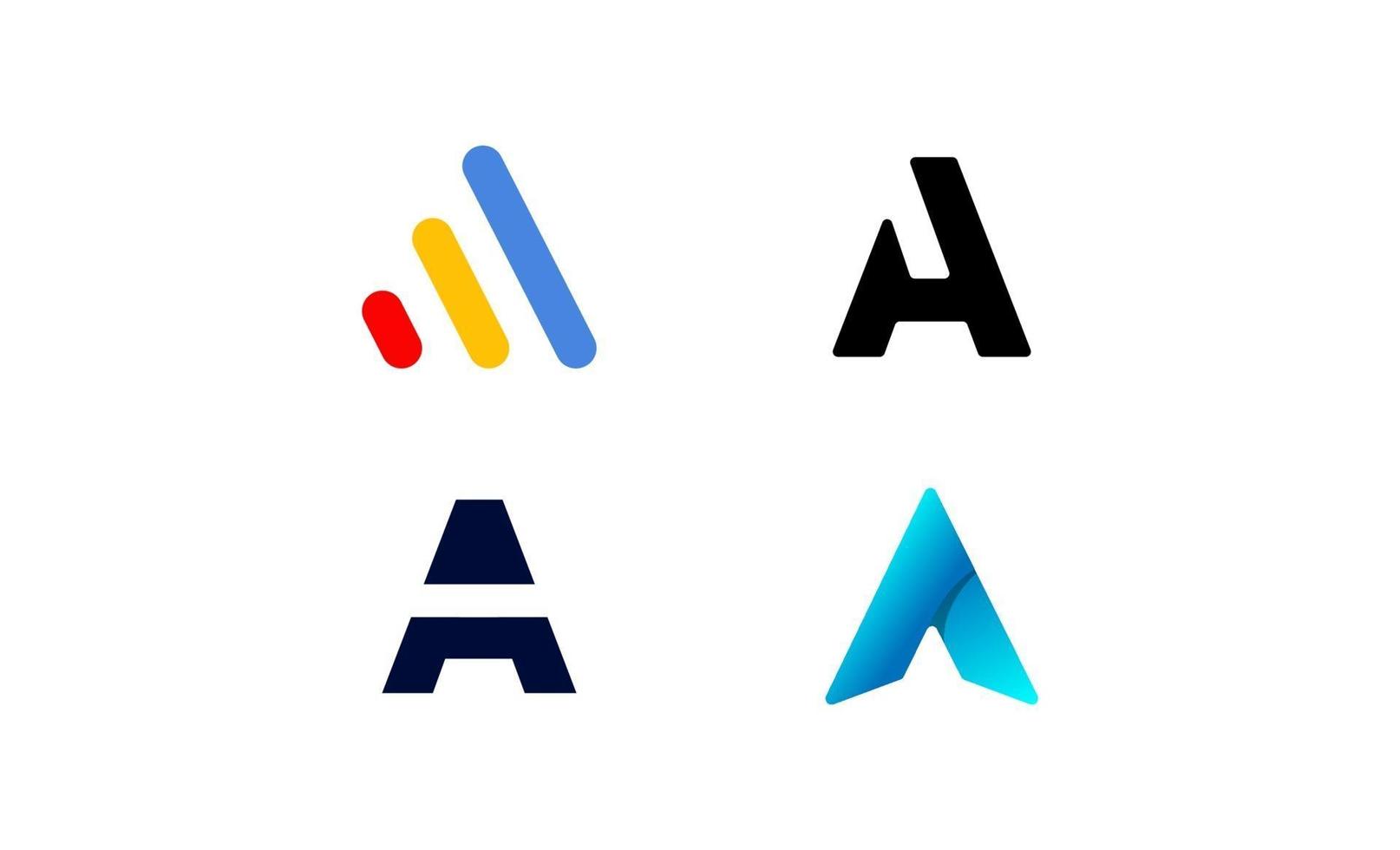 Initial A monogram logo set design inspiration vector simple