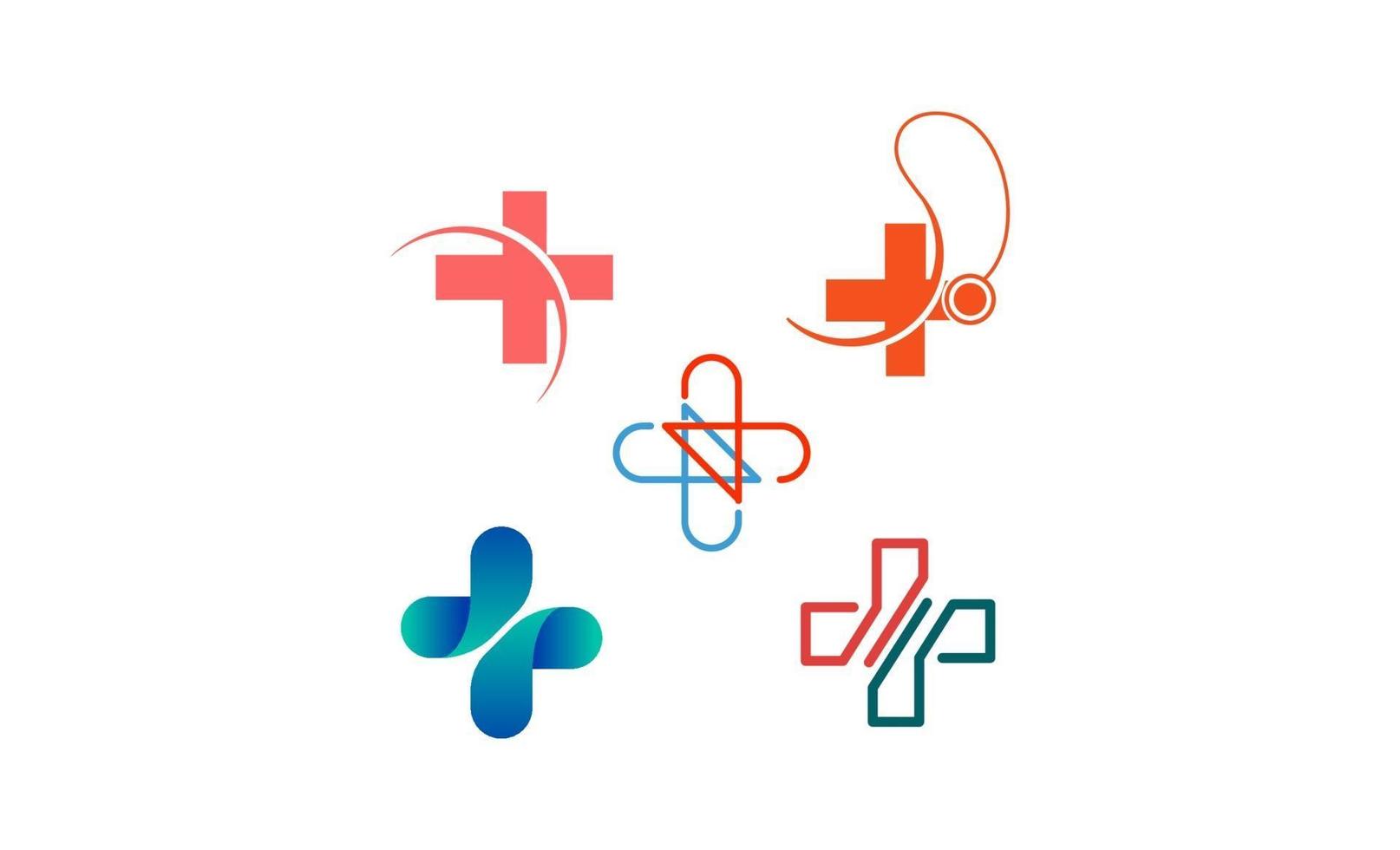 vector de diseño de logotipo médico cruzado aislado