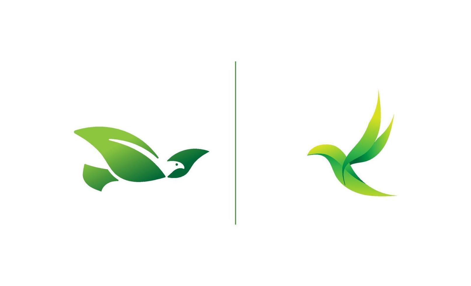 vector de plantilla de diseño de logotipo ecológico de hoja de pájaro