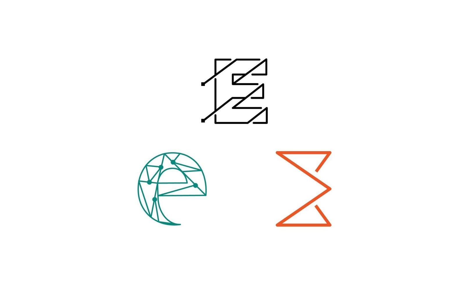 Initial E monoline logo creative design vector