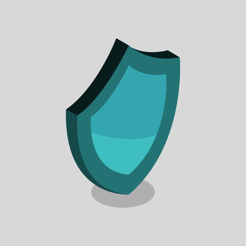 Isometric Shield On Background vector