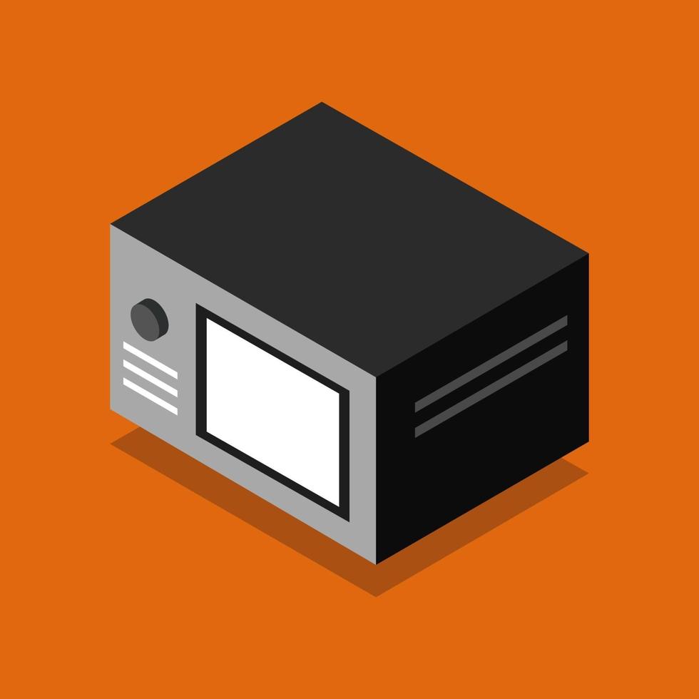 Isometric Microwave Oven On Background vector