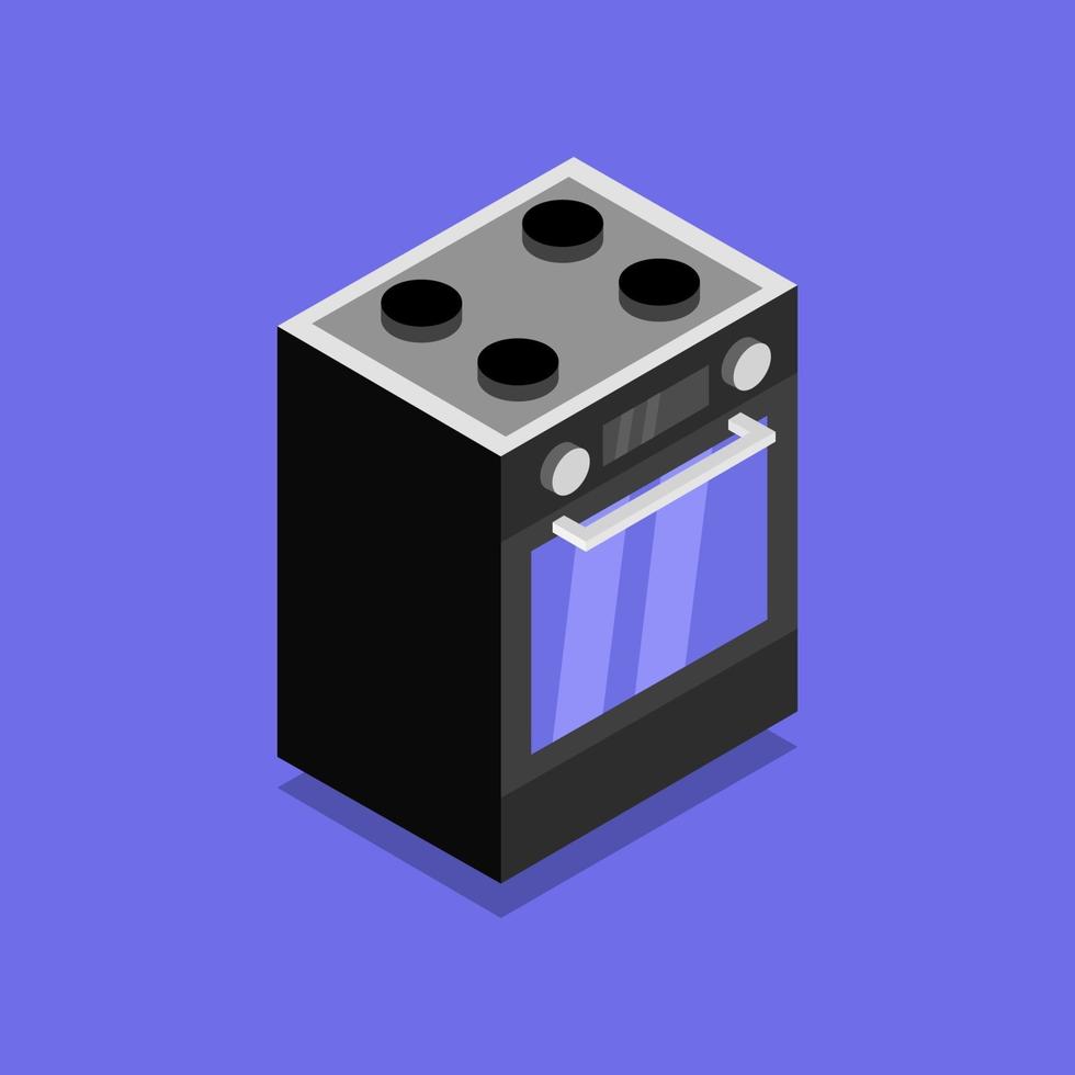 Isometric Stove On Background vector