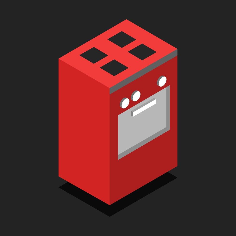 Isometric Stove On Background vector