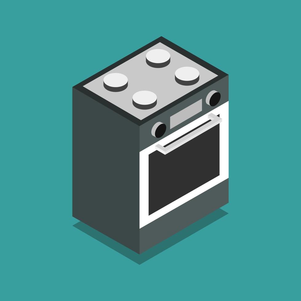 Isometric Stove On Background vector