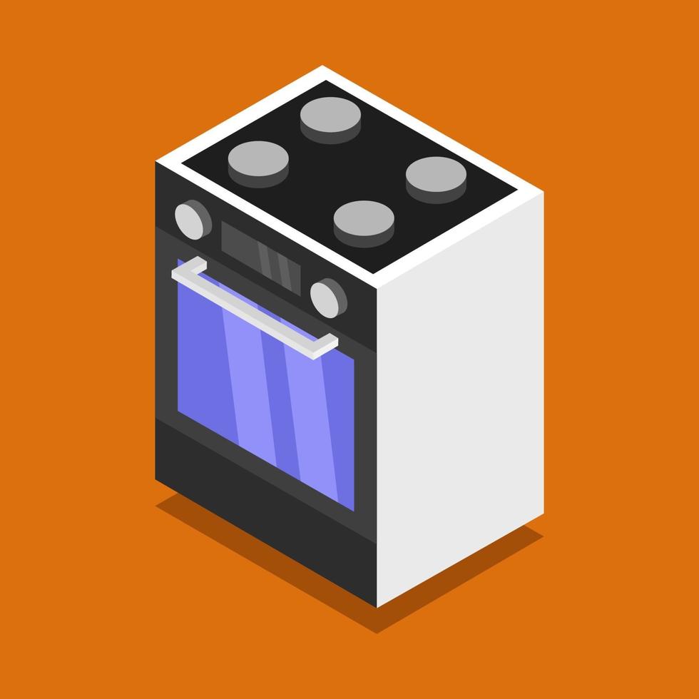 Isometric Stove On Background vector