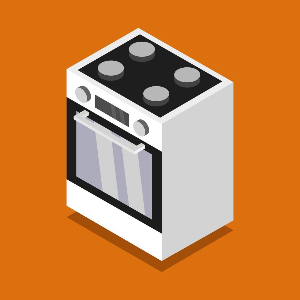 Isometric Stove On Background vector