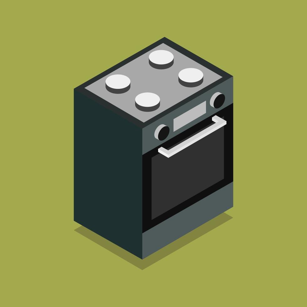 Isometric Stove On Background vector