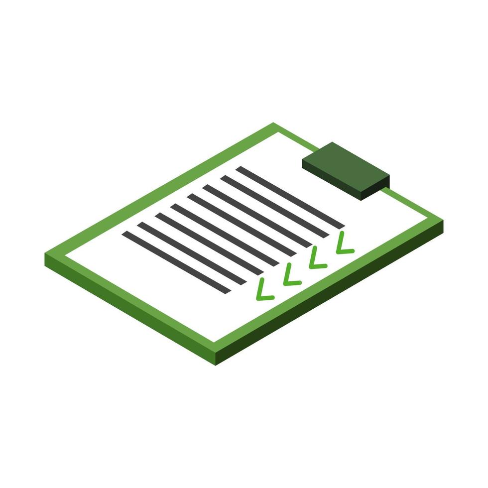 Isometric Check List On Background vector