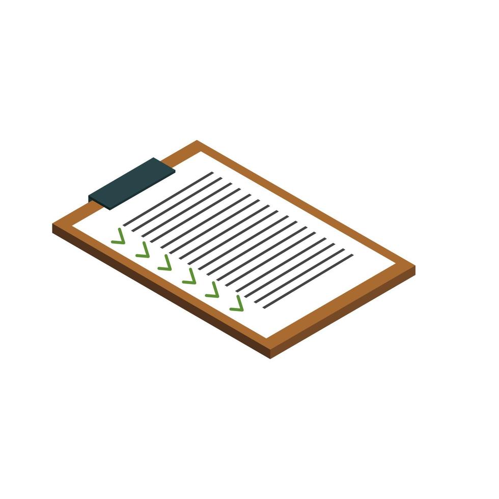 Isometric Check List On Background vector