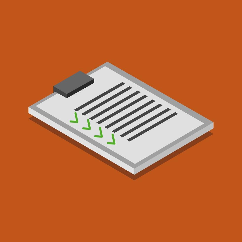 Isometric Check List On Background vector