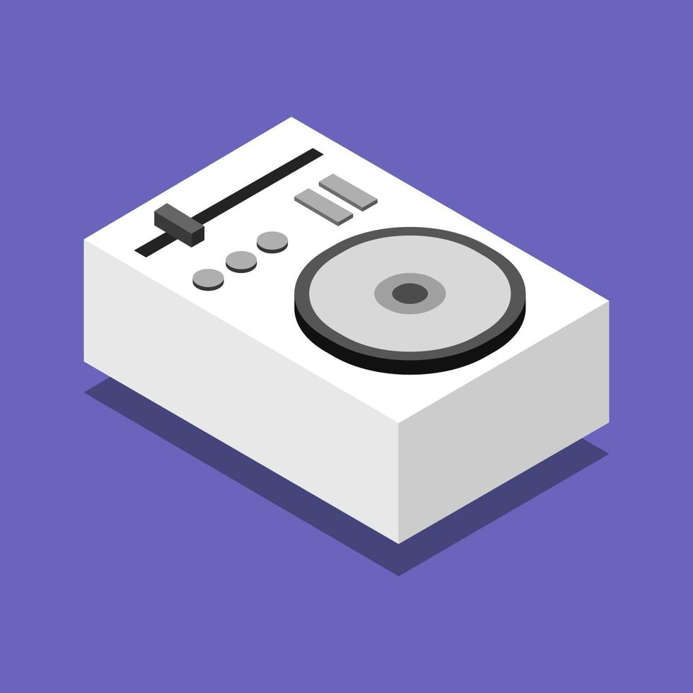 Isometric Dj Console On Background vector