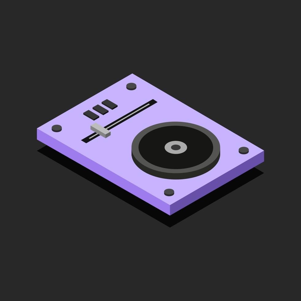 Isometric Dj Console On Background vector