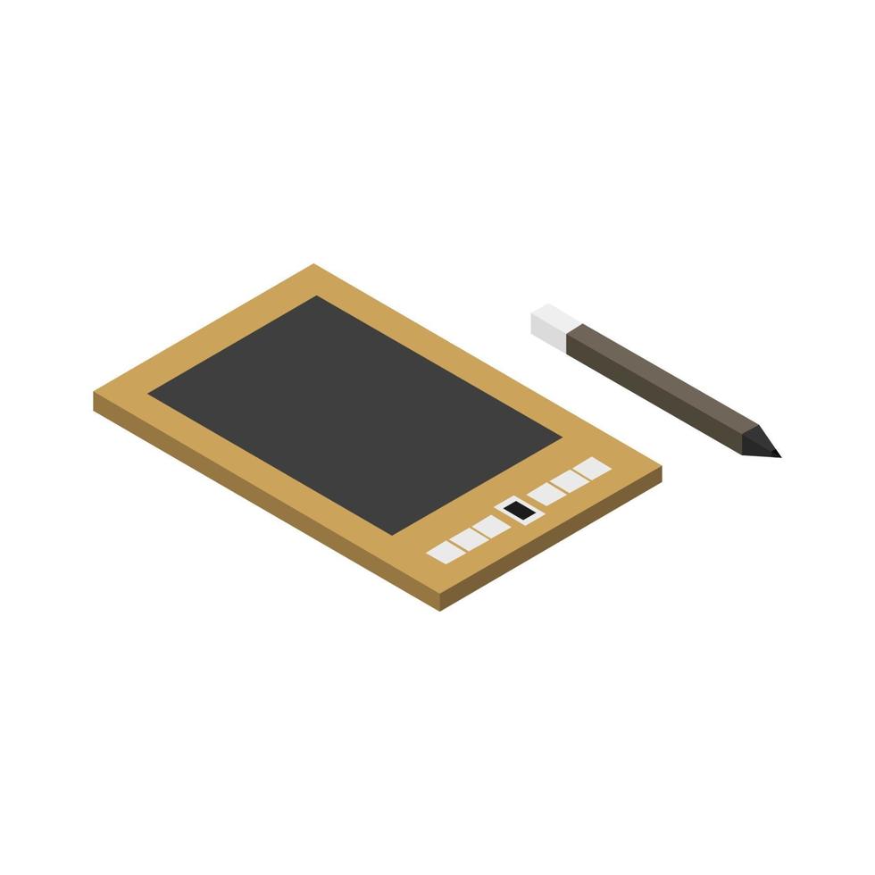 Isometric Graphics Tablet On White Background vector