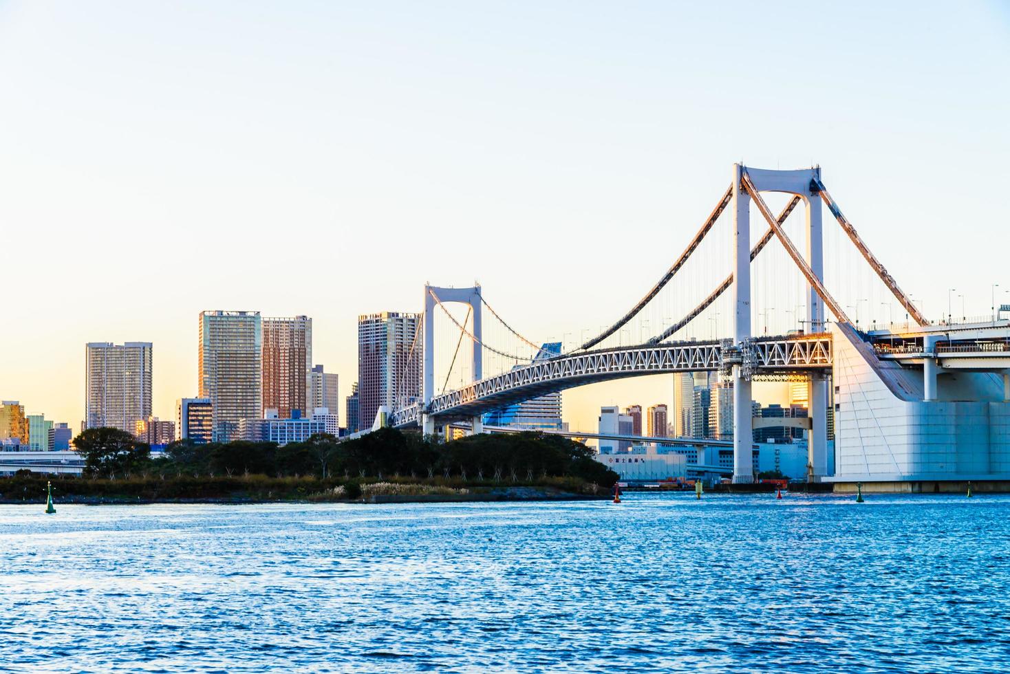 Rainbow bridge in Tokyo city at Japan photo