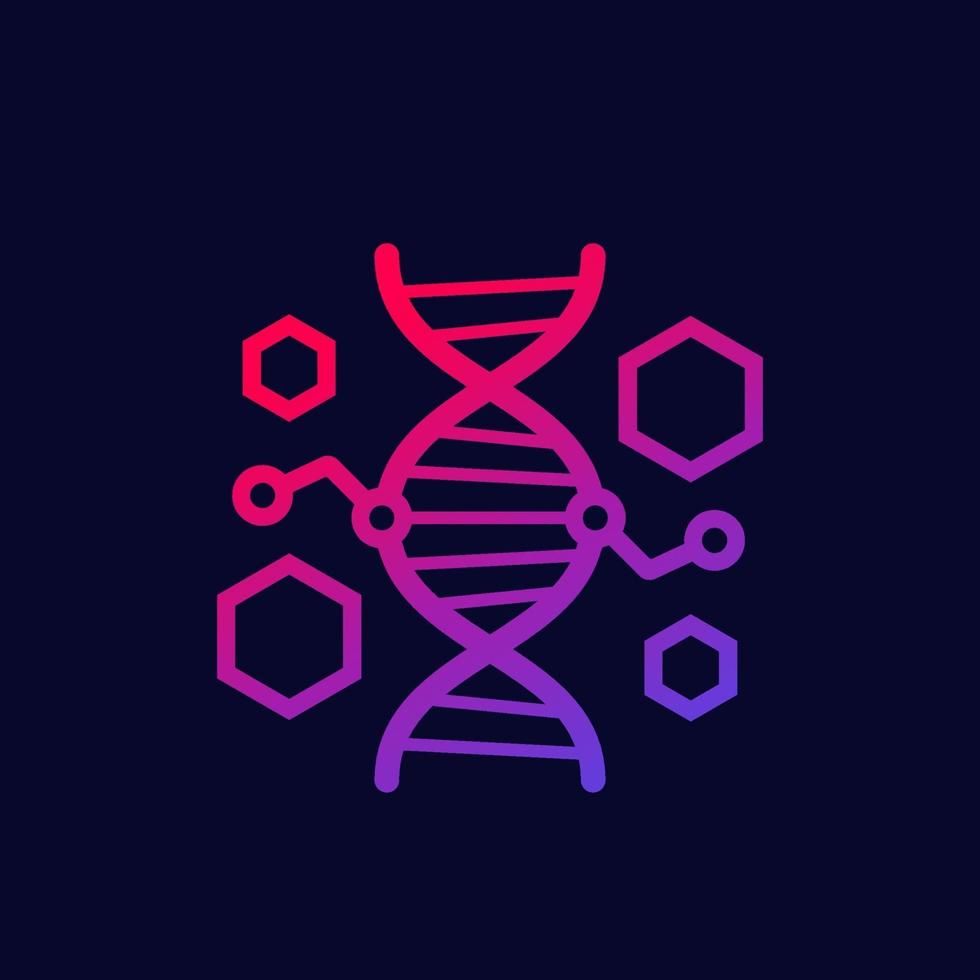 icono de vector de modificación de adn e ingeniería genética