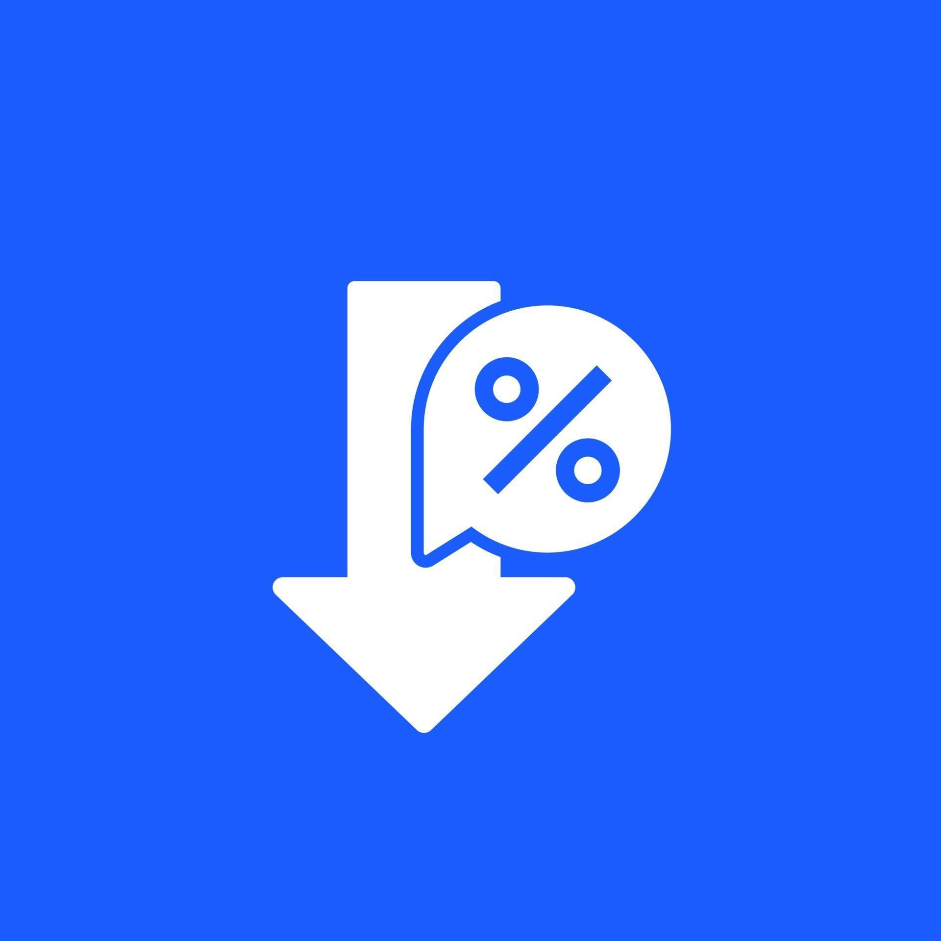 profit decrease icon, percent down vector 2237864 Vector Art at Vecteezy