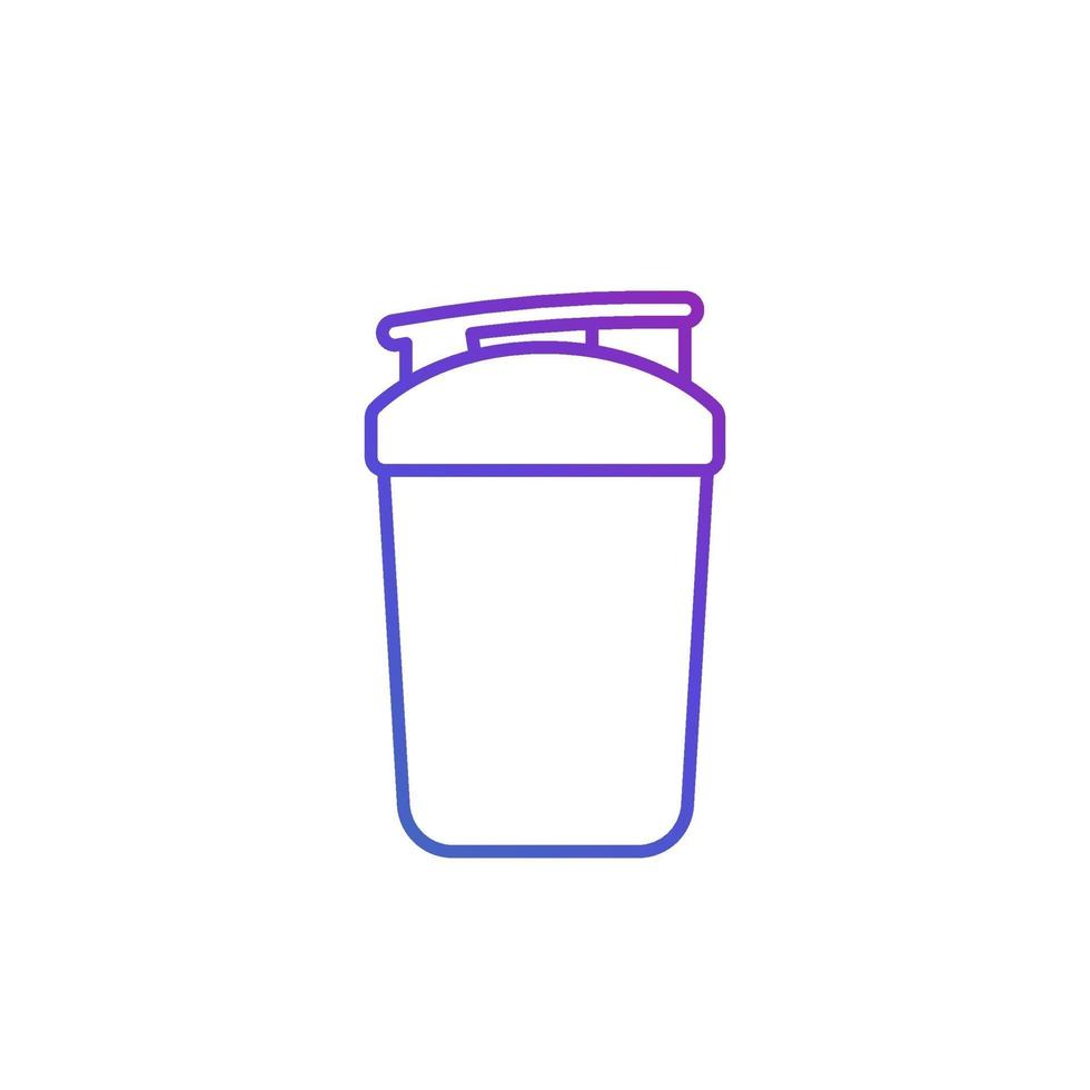 Protein shaker line icon on white vector