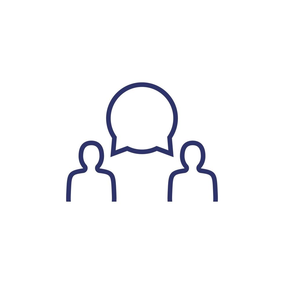 debate or discussion line icon vector
