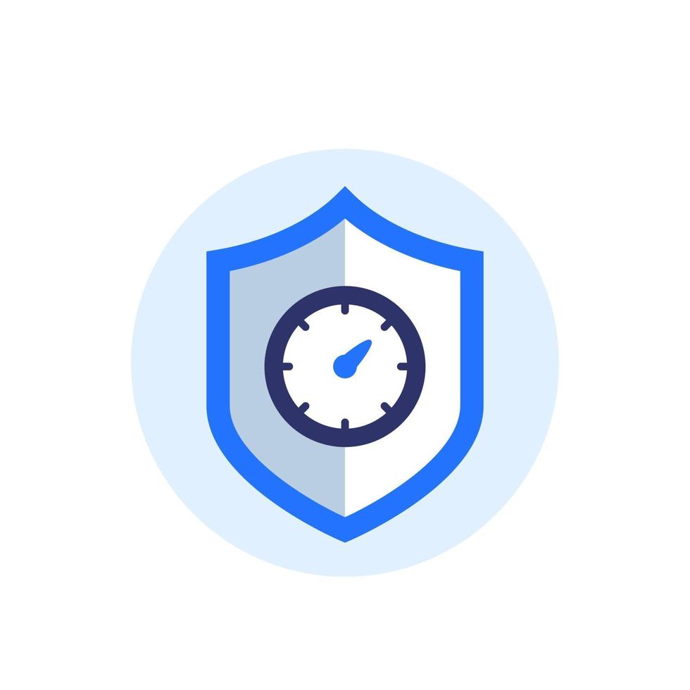 security meter icon with indicator and shield vector