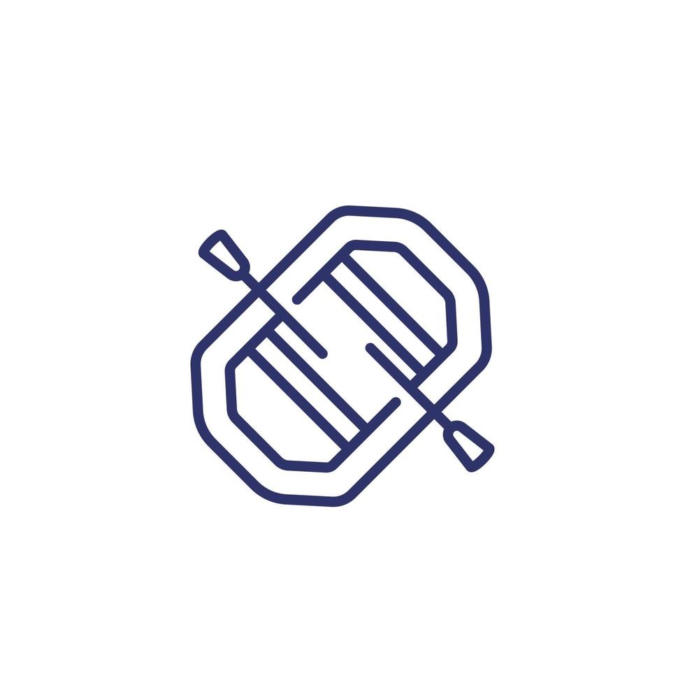 rafting line icon on white vector