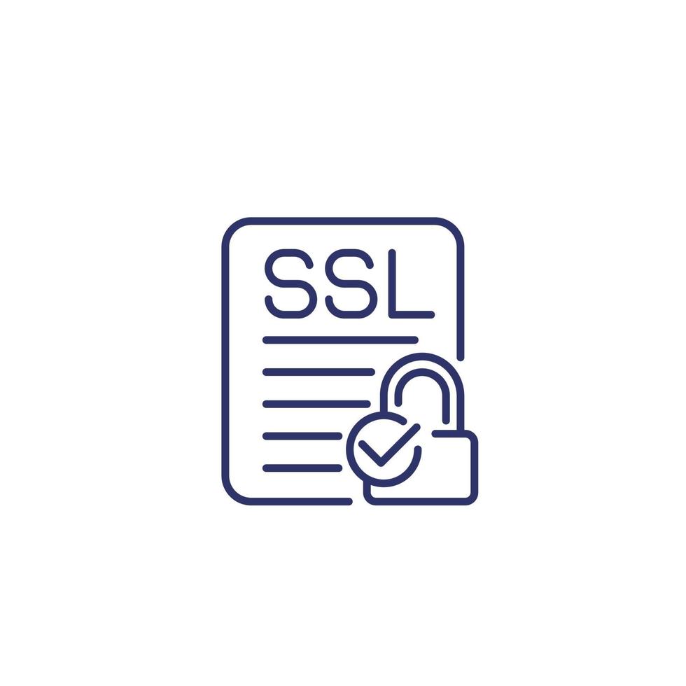 SSL vector line icon for web