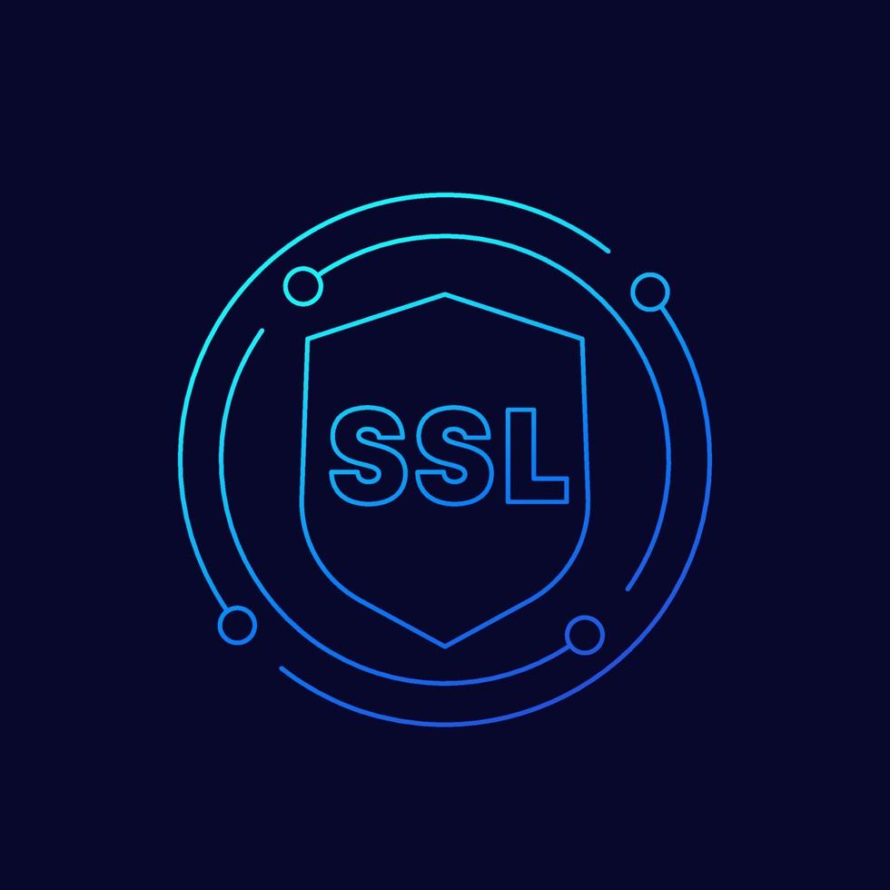 icono de línea de vector seguro ssl