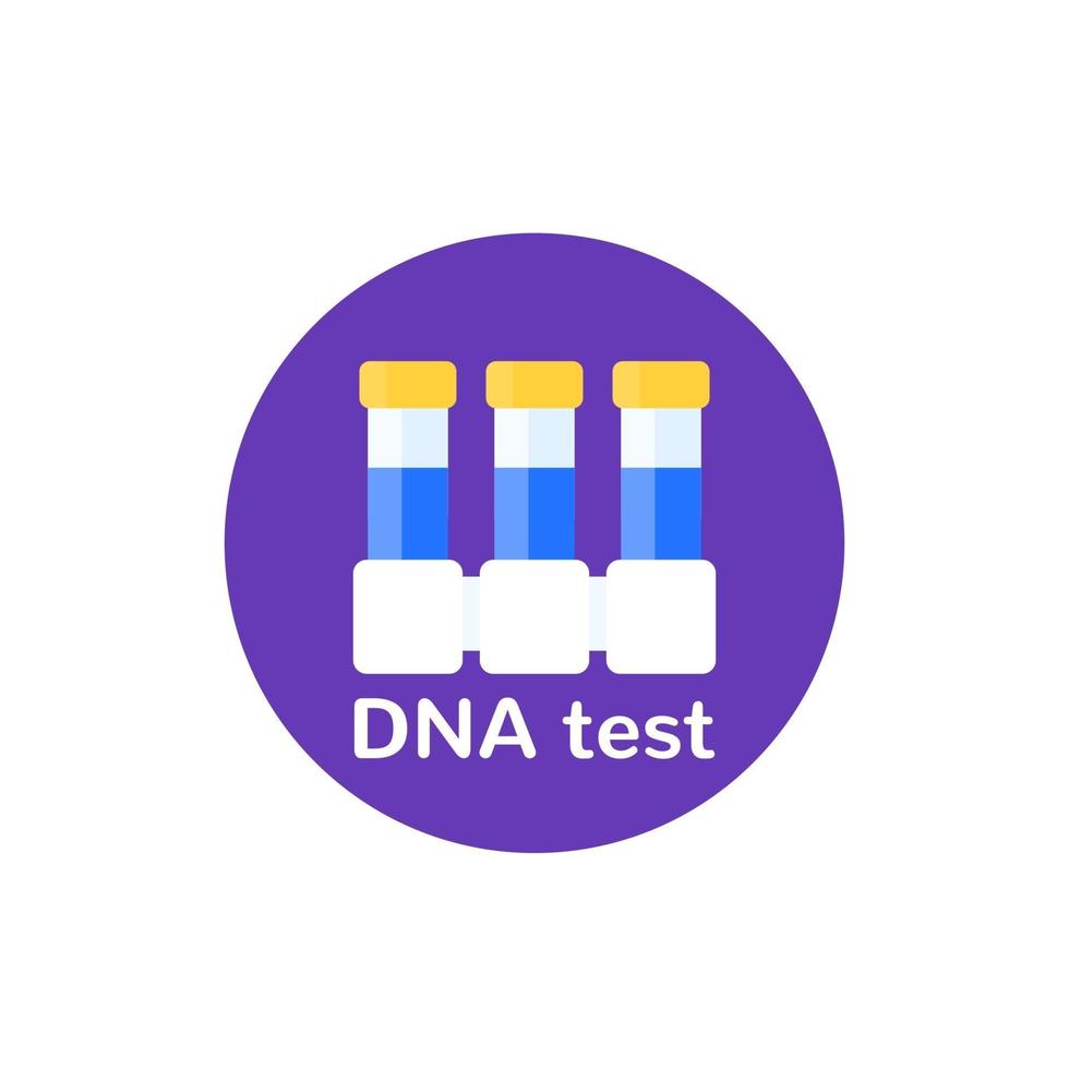 DNA test icon with lab tubes vector