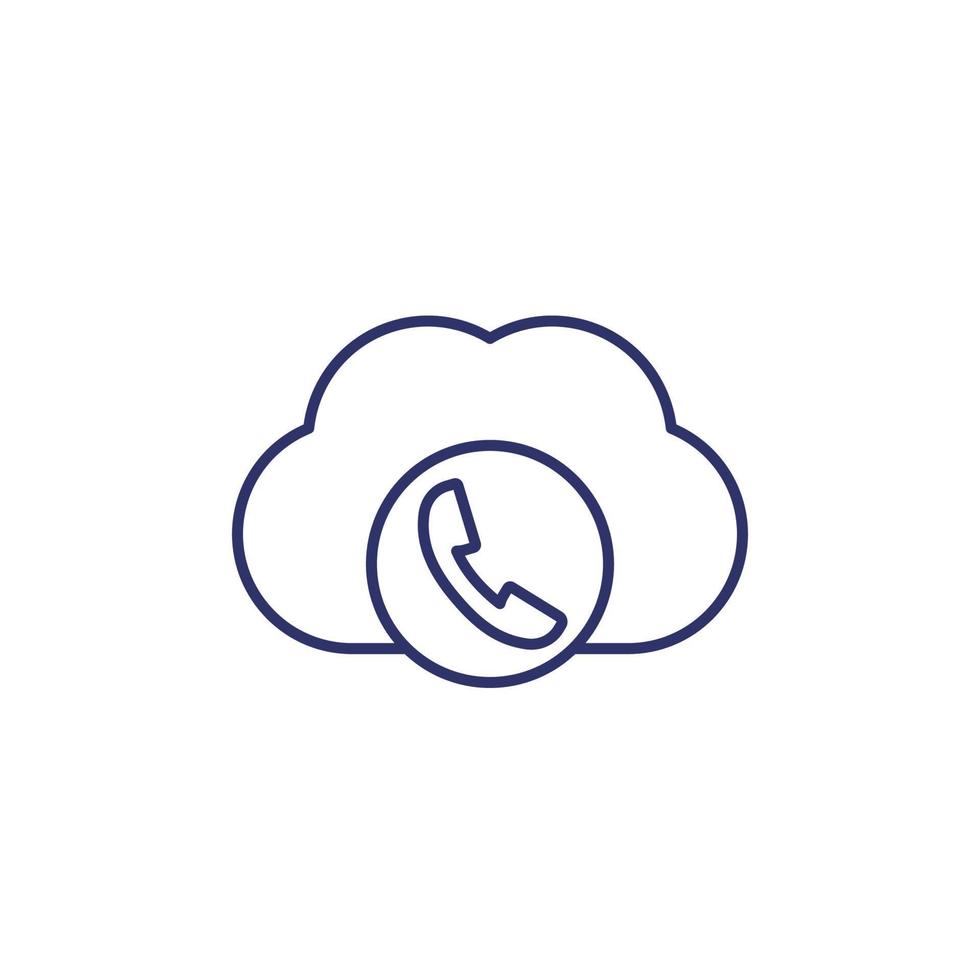 Voip telephony icon, line vector