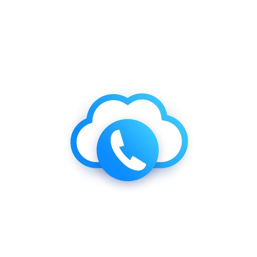 icono de telefonía voip en blanco vector