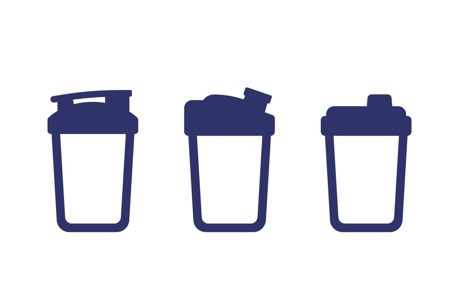 Protein shaker icons on white vector