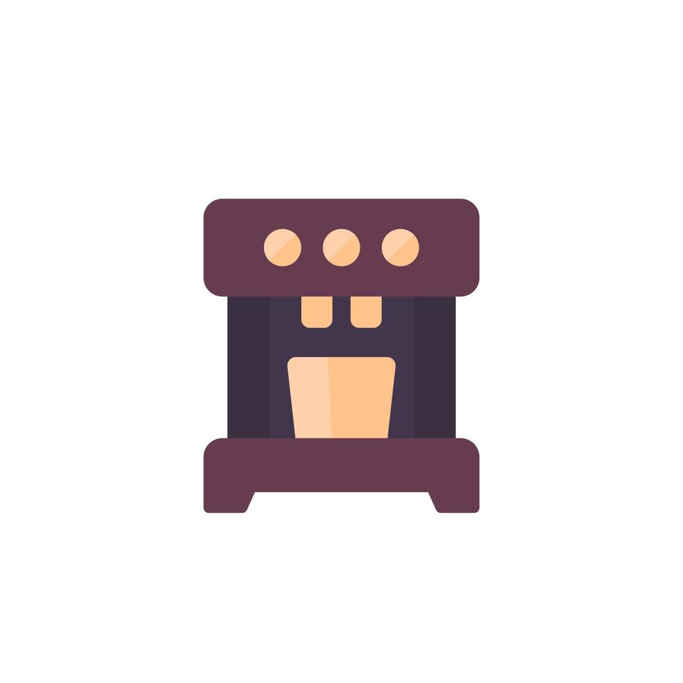 coffee machine flat icon on white vector