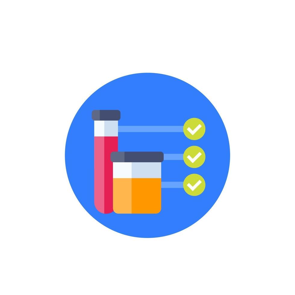 doping test, urine and blood samples vector icon