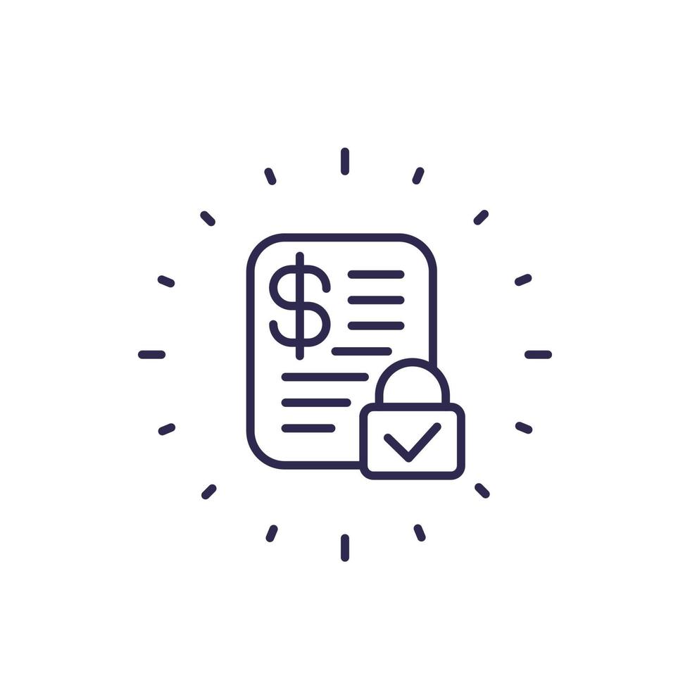 fixed costs icon, line vector