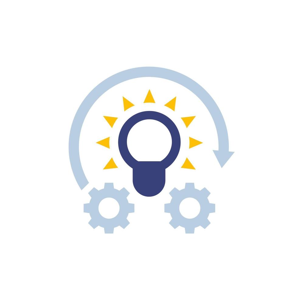 Implementation, idea execution icon on white vector