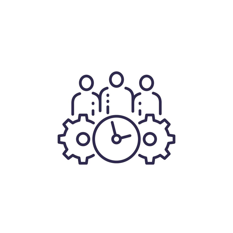 management icon on white, line vector