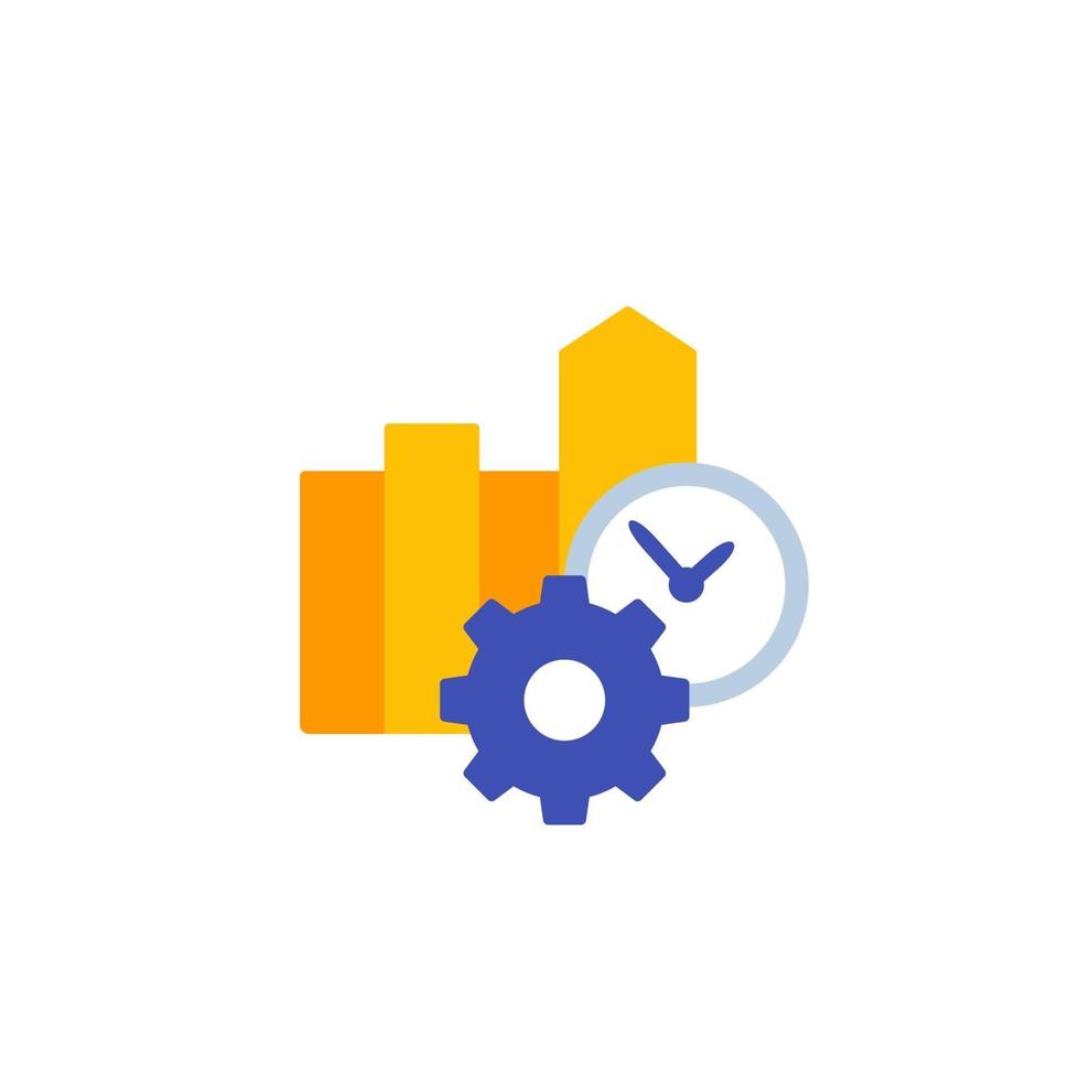 productivity, flat icon on white vector