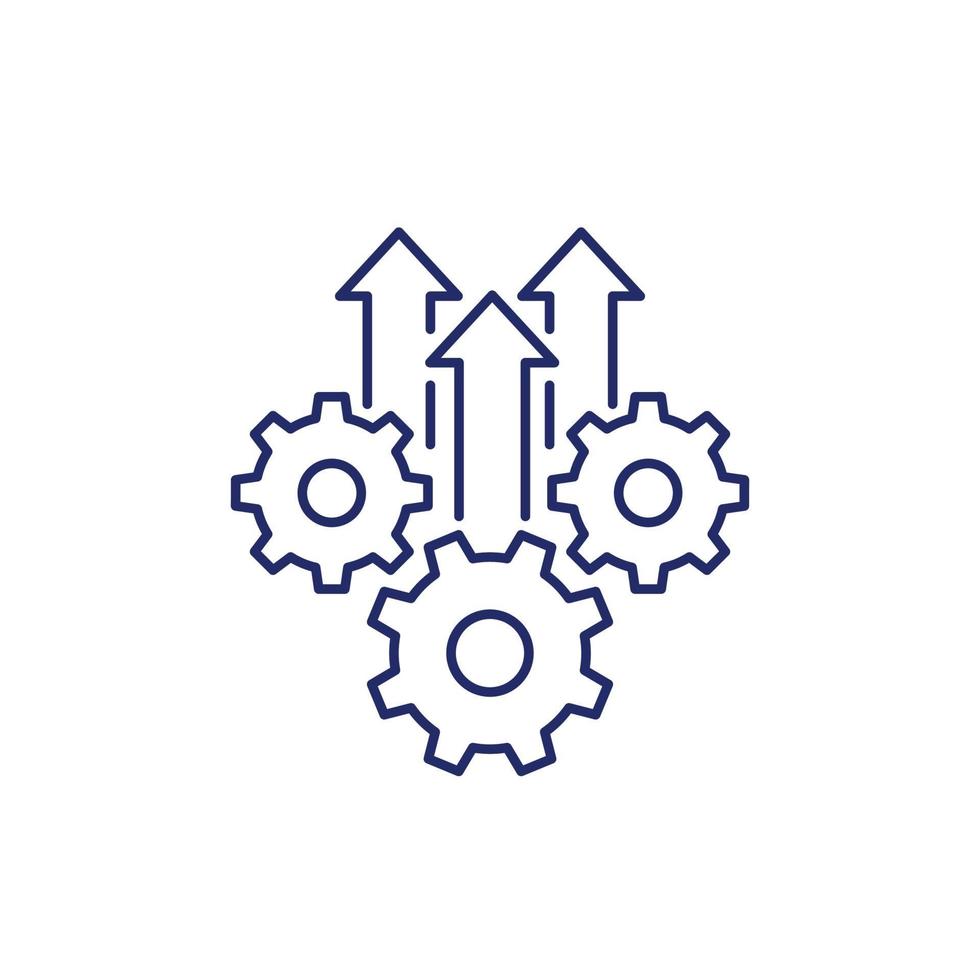 Operational excellence, production growth line icon vector