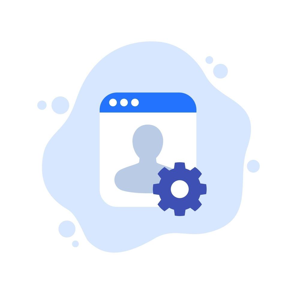 account settings icon, flat vector