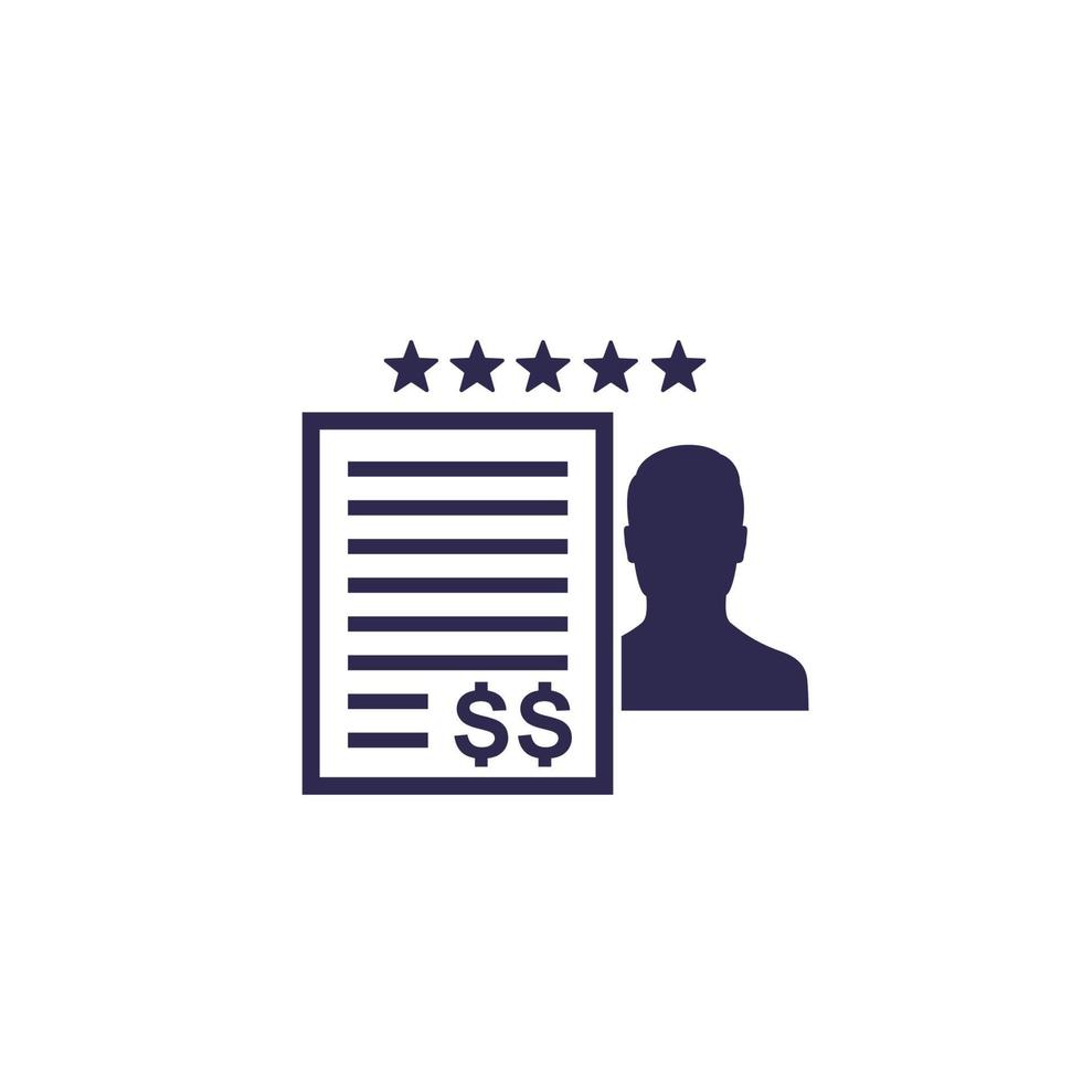 credit rating vector icon on white