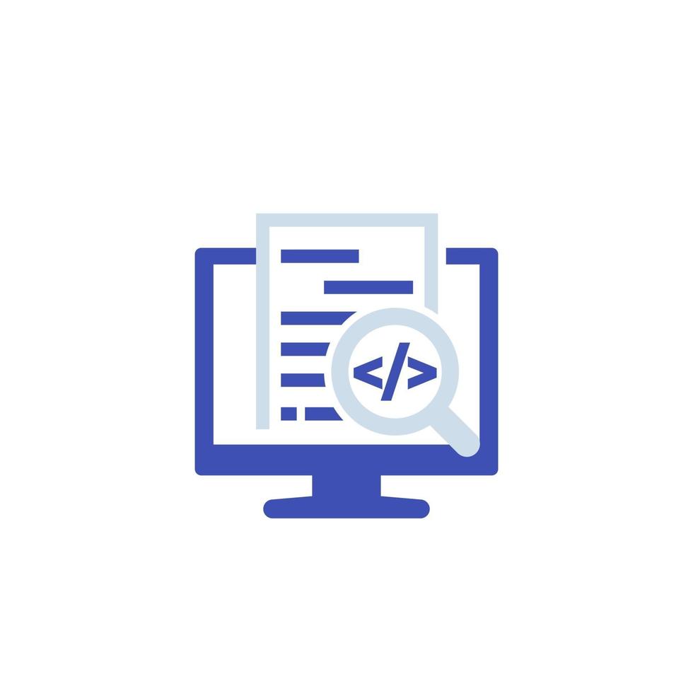 Code review, software development vector icon