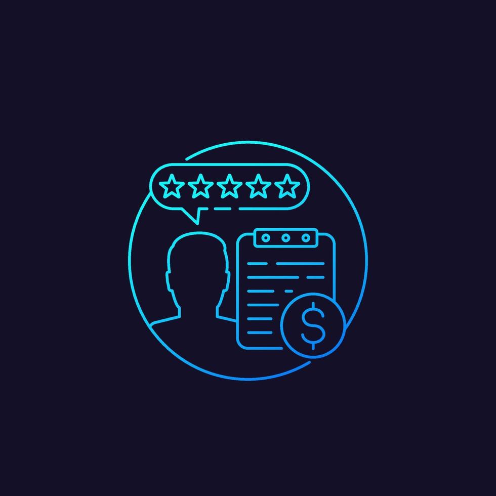 credit rating, vector linear icon