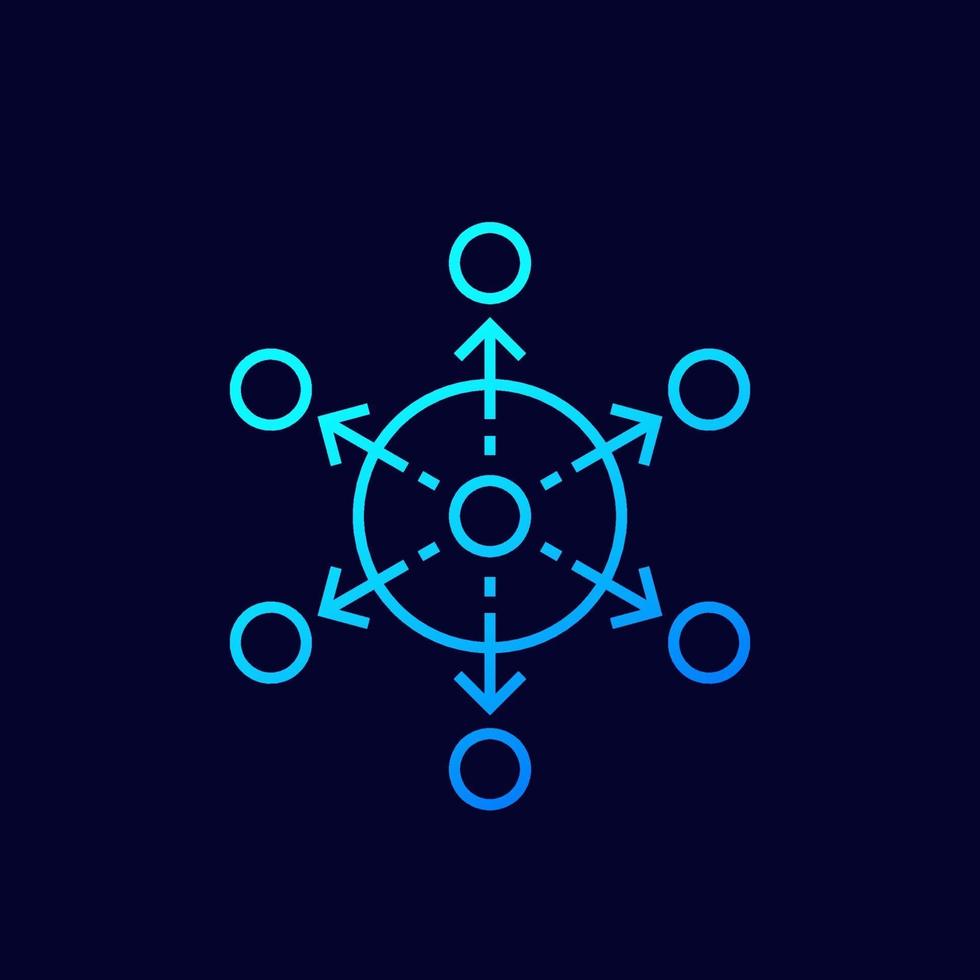 decentralization icon, vector