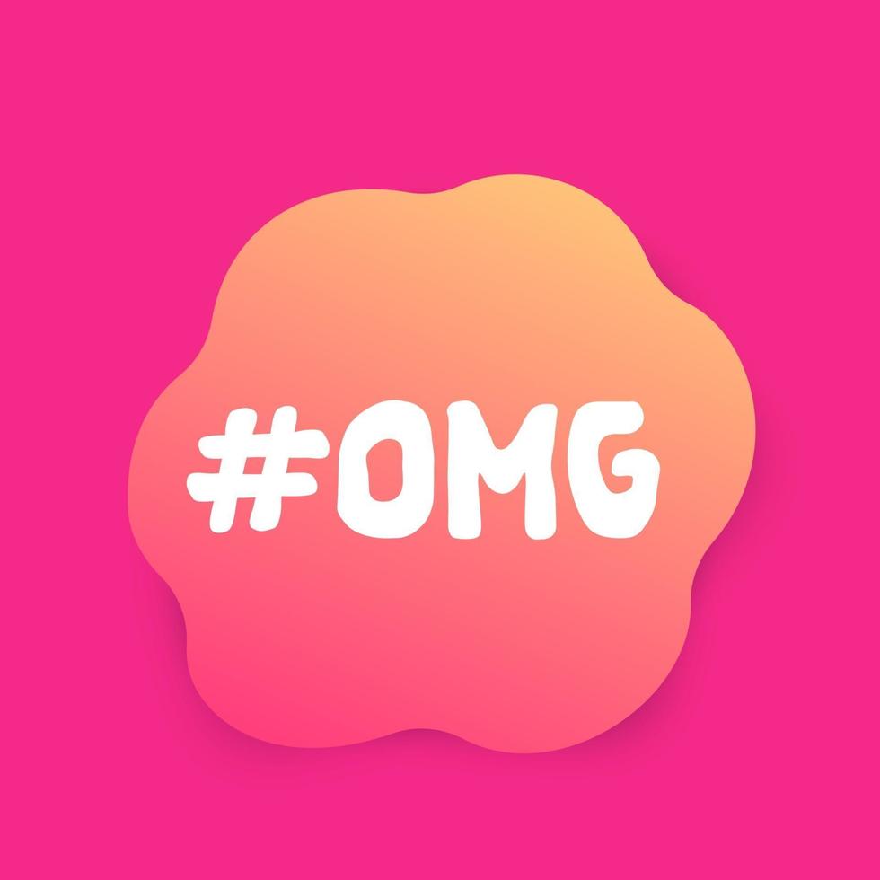 OMG text, vector art