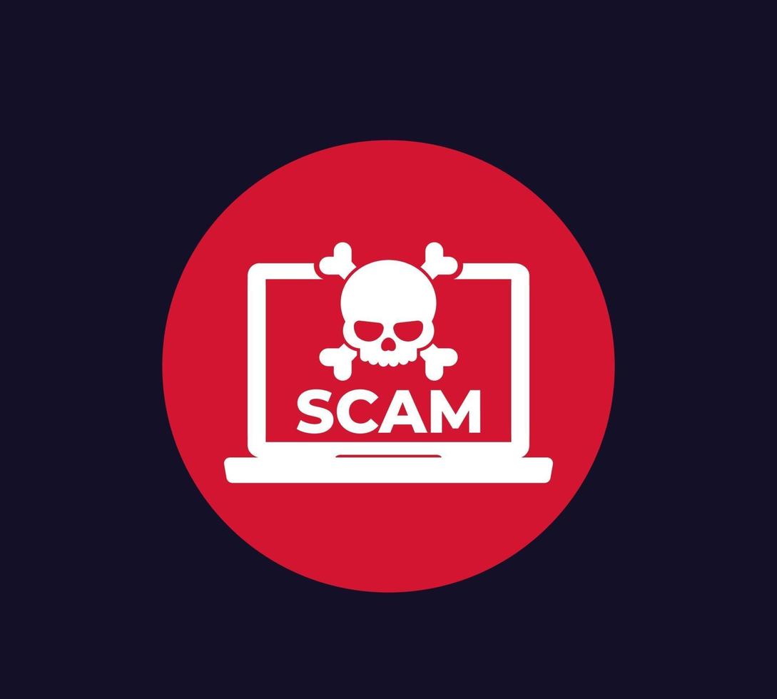 online scam icon vector