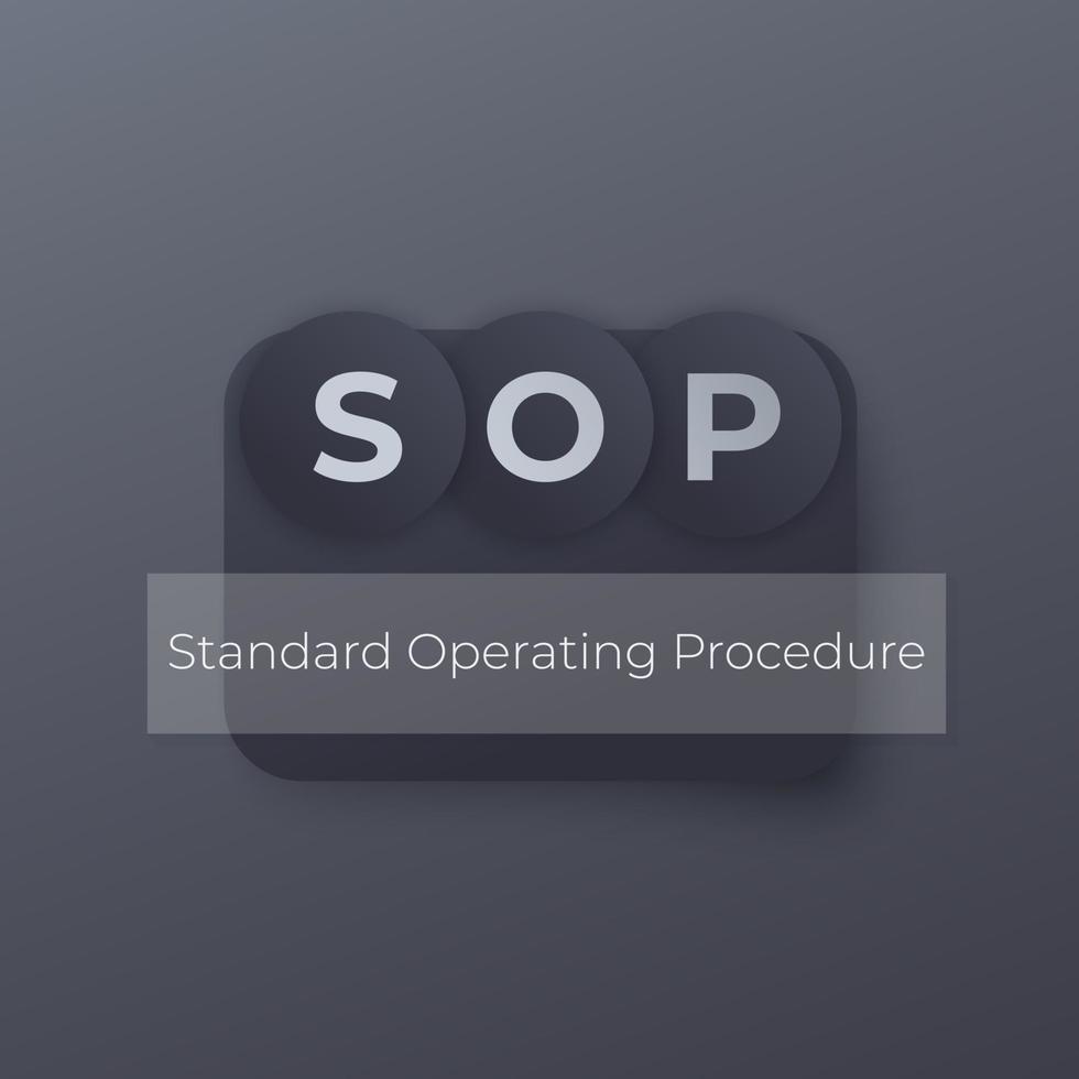 SOP Standard Operating Procedure, vector concept